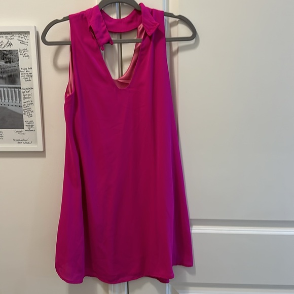 Fuchsia Sack Dress with Keyhole front and back - Picture 3 of 4